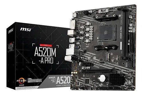 Placa-mãe Msi A520m-a Pro Am4 Matx Ddr4 Hdmi Dvi M.2 Preto