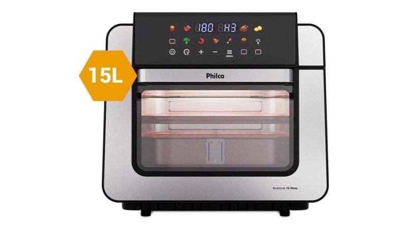 Air Fryer Oven Paf15b 15l Dupla Resistência Philco Preto