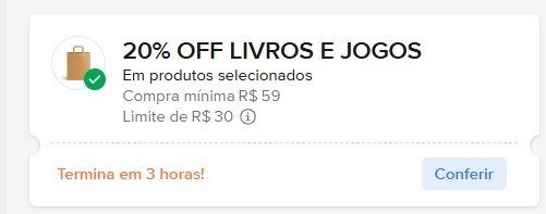 CUPOM: LIVROS20 - 20% OFF nas compras acima de R$59,00