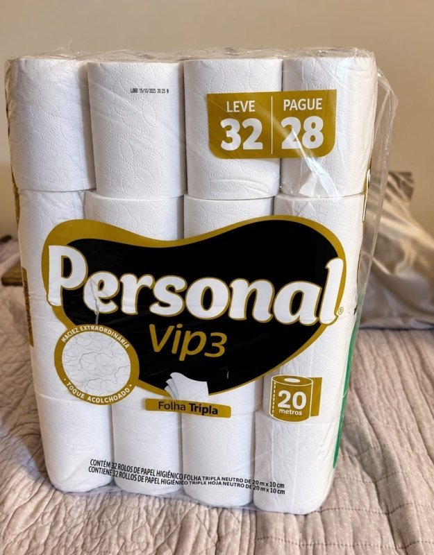 Personal Papel Higiênico Vip Folha Tripla, 32 Rolos De 20M