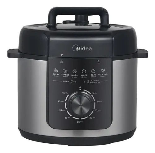 Panela De Pressão Mecânica Preta E Inox 4l Midea Cor Cinza