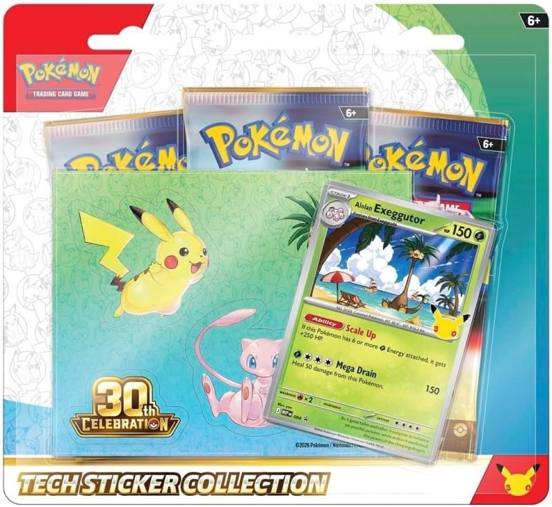 Pokémon TCG: 30th Tech Sticker Collection Alolan Exeggutor Inglês