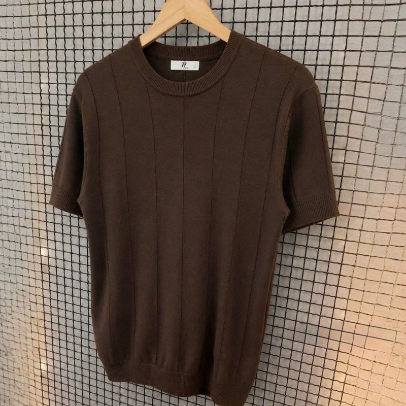 Camiseta Social Masculina Modal Tricô Macia Canelada