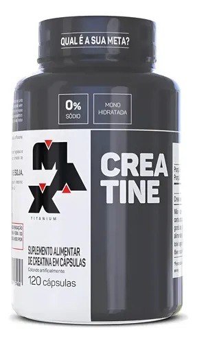 Creatina Max Titanium monohidratada micronizada pura em cápsula Sem sabor de 120 un