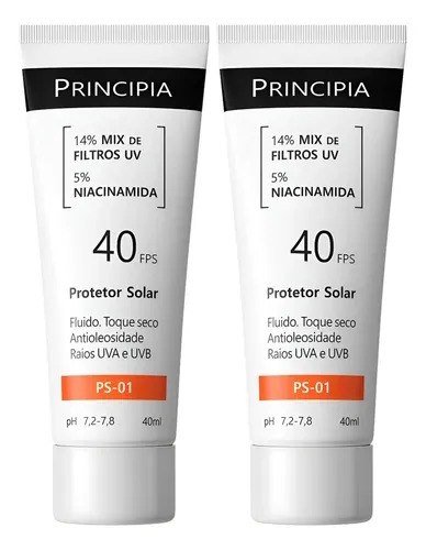 Principia Kit C/ 2 Protetor Solar Facial Ps-01 Fps 40