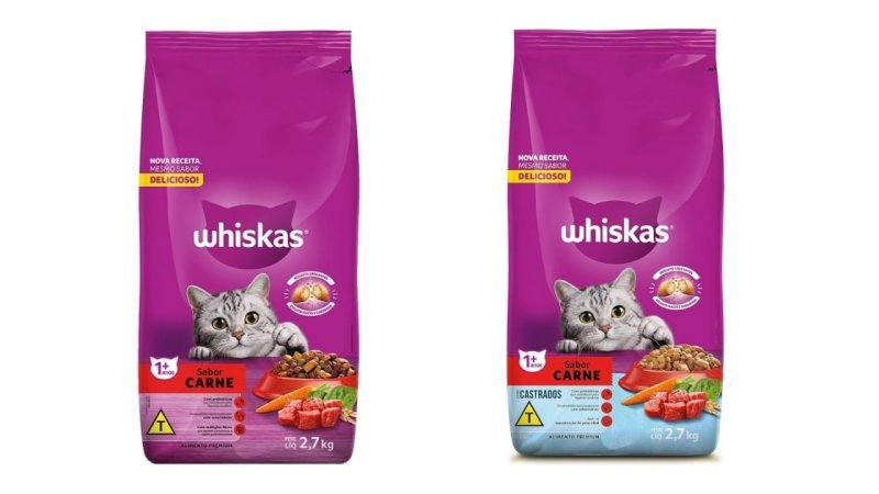 Ração Whiskas Carne Gatos Adultos Sabor Carne 2,7 kg