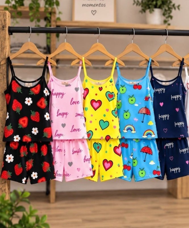 Kit 5 Pijamas Femininos Baby Doll Microfibra Dormir