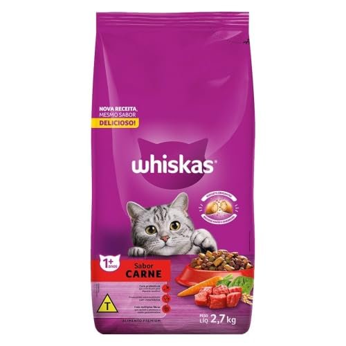 WHISKAS Ração Carne Gatos Adultos 2,7 kg