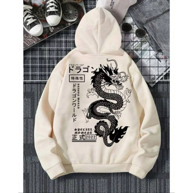 Moletom Canguru Dragão Chinês Com Capuz E Bolso Casaco Feminino Masculino Flanelado Unissex Inverno Frio Blusa
