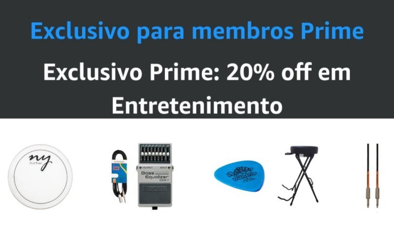Exclusivo Prime: 20% off em Entretenimento
