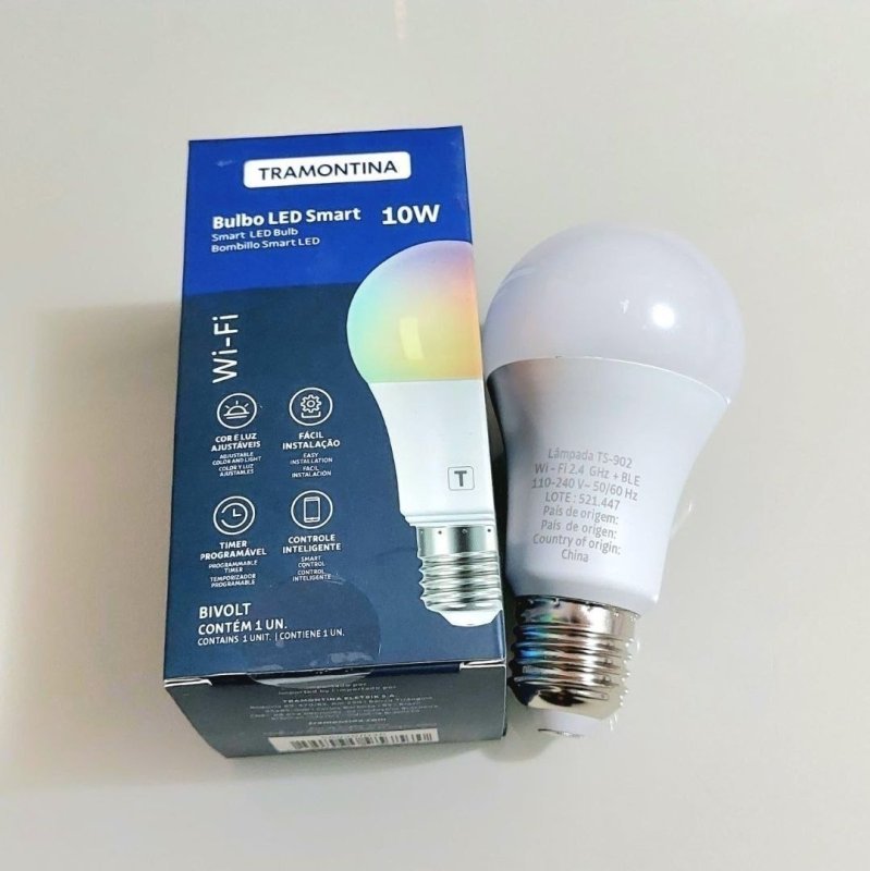 Tramontina Lâmpada Smart LED Inteligente E27 10W Wi-Fi + Bluetooth 16 Milhões de Cores