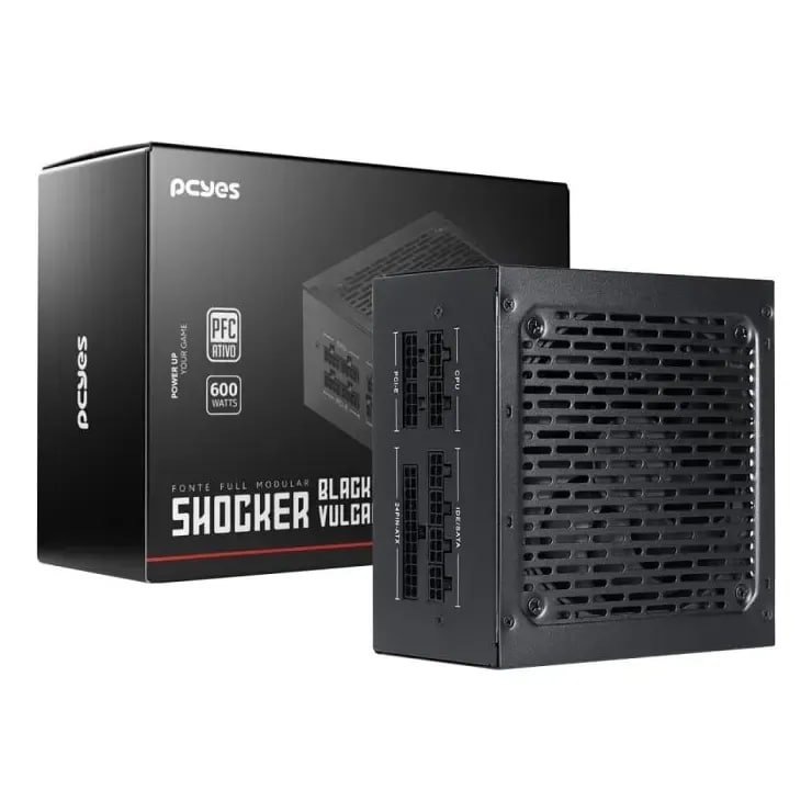 Fonte Gamer Shocker Full Modular 600W 80 Plus Pcyes