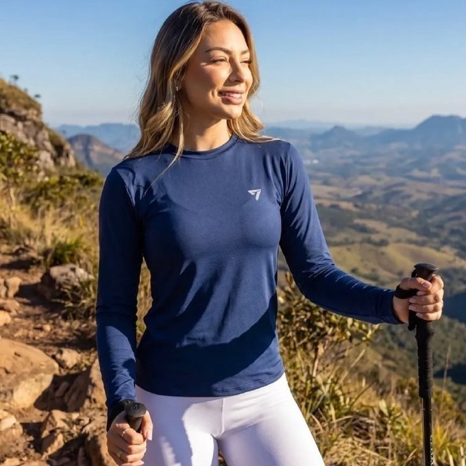Camiseta Térmica Manga Longa Proteção Solar Uv + Frete Grátis