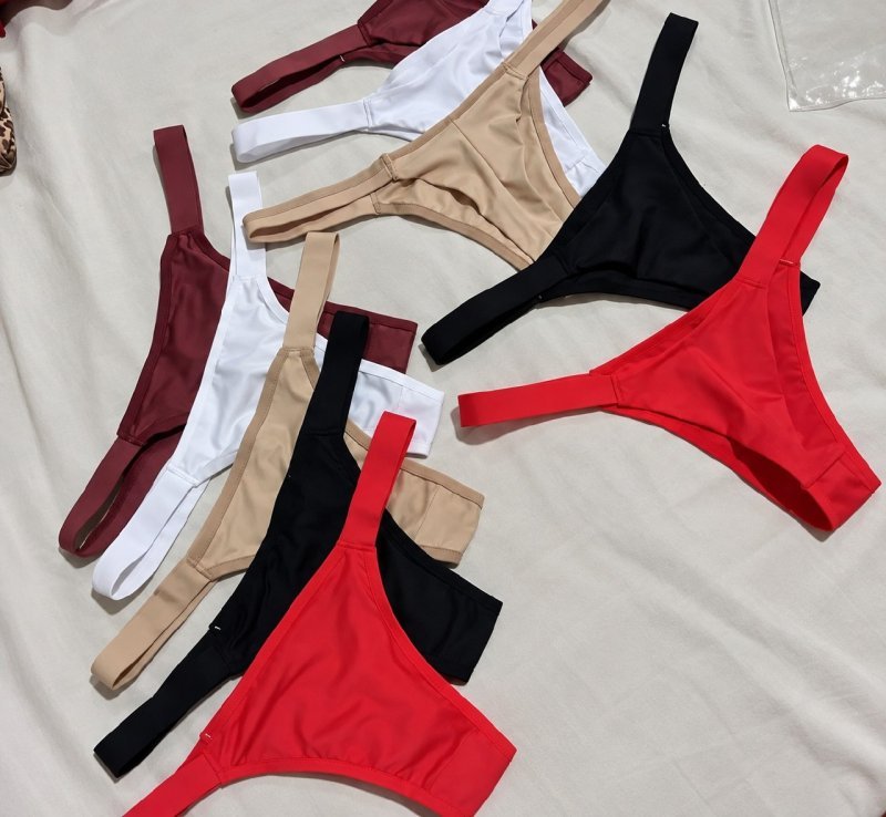 Kit 10 Calcinha Tanga Fio Duplo Elástico Tirinha Conforto