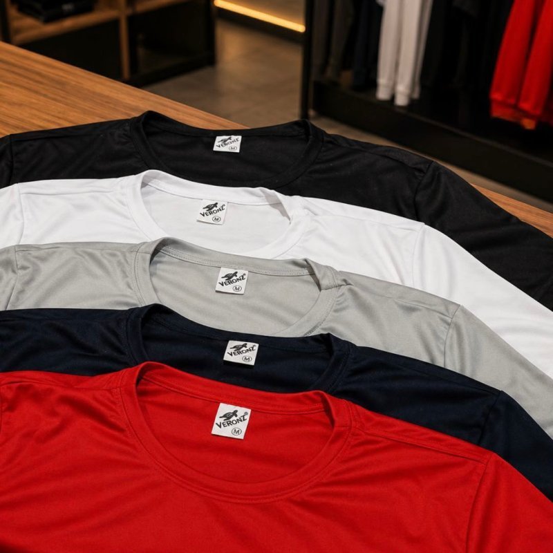 Kit 5 Camisetas Básicas Dry Fit