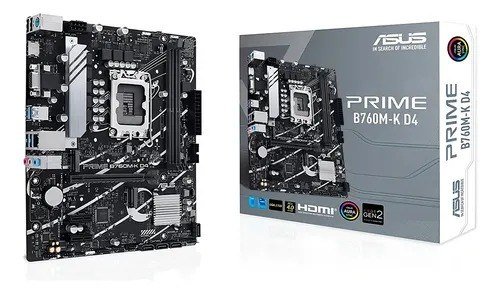 Placa-mãe Asus Prime B760m-k D4 Intel 1700 ie 4.0 Preto