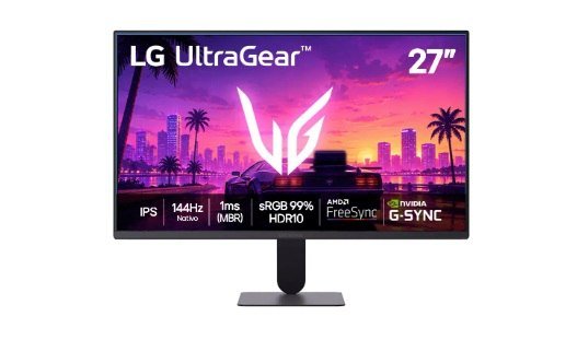 LG UltraGear Monitor Gamer 27" IPS, 144Hz Nativo, 1ms (MBR), Full HD (1920x1080), Preto