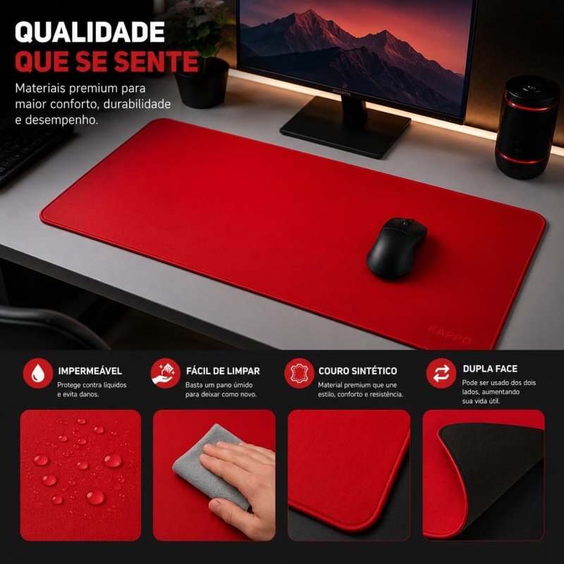 Mouse Pad Couro 680mm x 300mm Material de Couro Qualidade Premium
