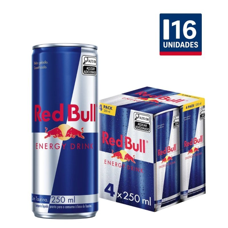 Kit com 16 Energético Red Bull cada 250ml