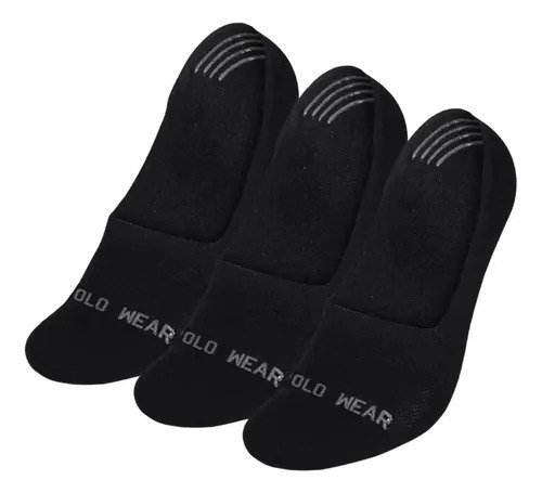 Kit 3 Pares De Meias Sapatilha Masculinas Polo Wear Preto 39-42
