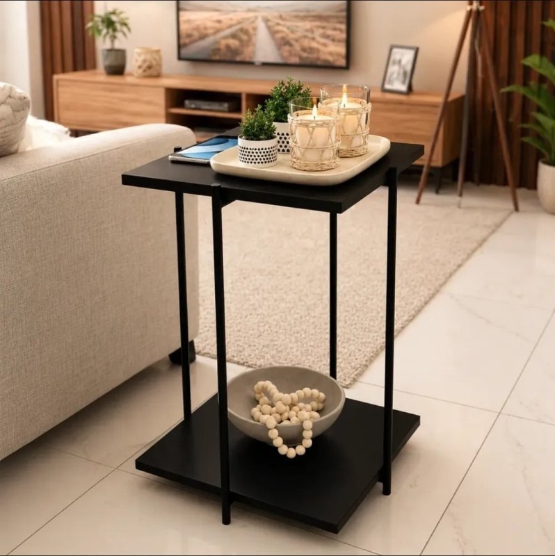 Mesa De Centro Lateral De Apoio Sala Mesinha De Canto Mdf