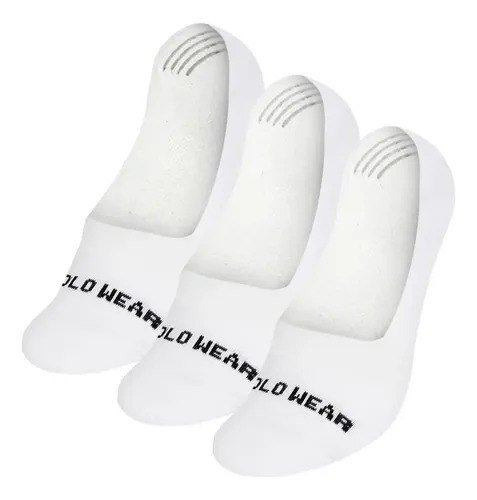 Kit 3 Pares De Meias Sapatilha Masculinas Polo Wear Branco 39-42