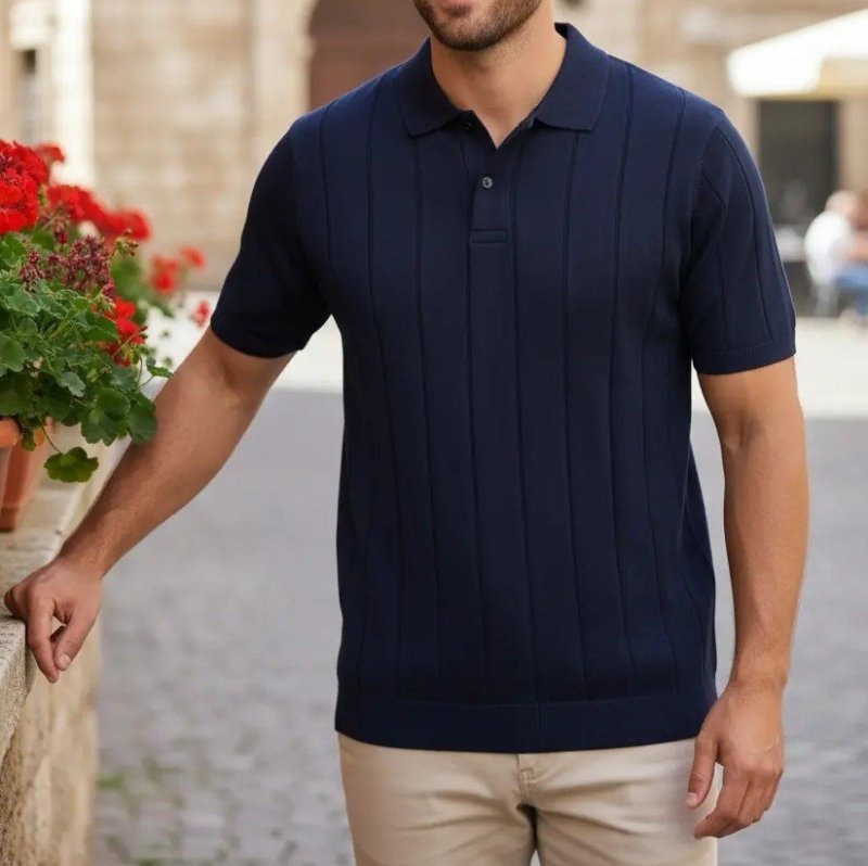 Camisa Polo Masculina Tricot Casual Canelada Original