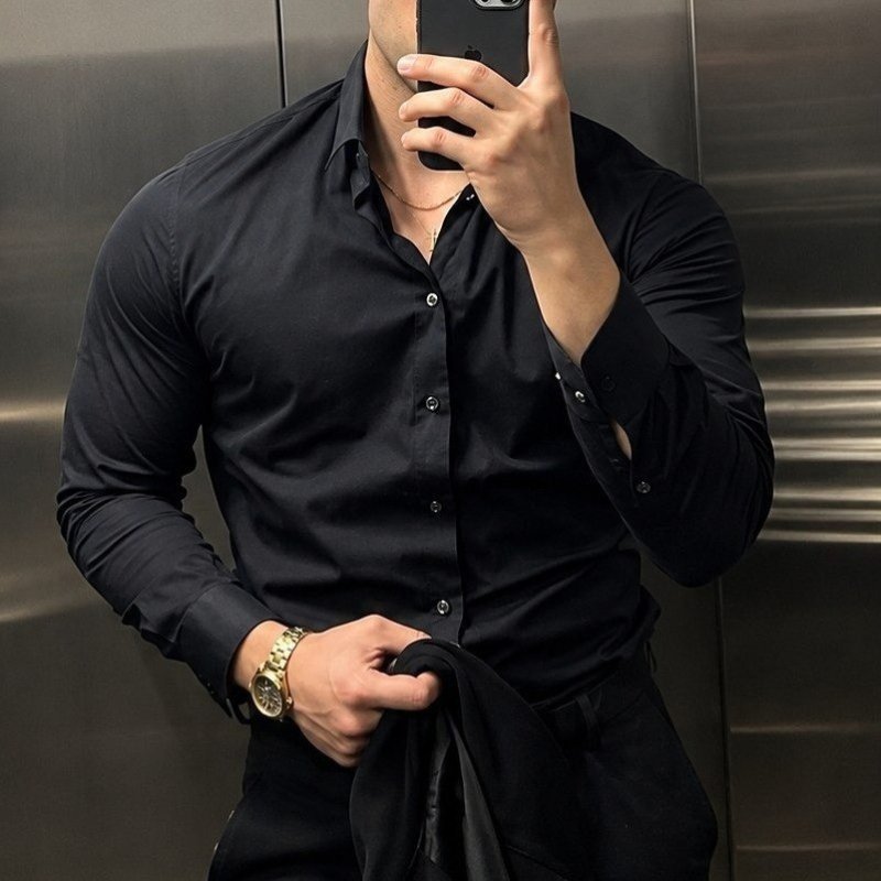 Camisa Social Slim Manga Longa