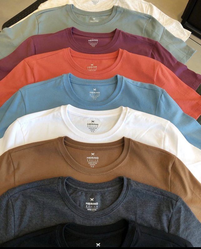 Kit Com 5 Camisetas Hering Básicas Algodão (P ao XG)
