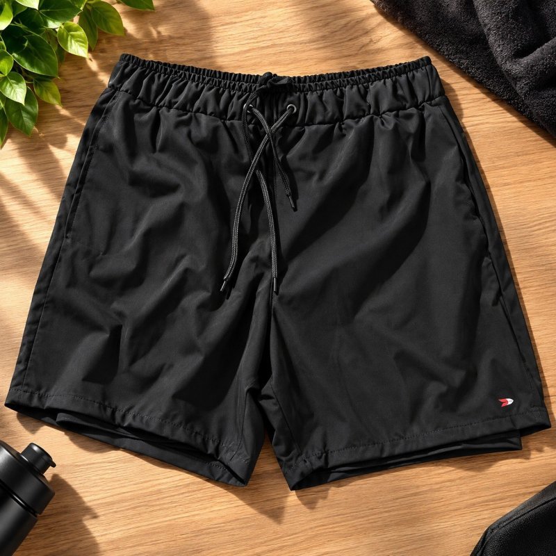 Shorts Bermuda Compressão 2 Em 1 Sandrini Academia Bolso Preto Liso