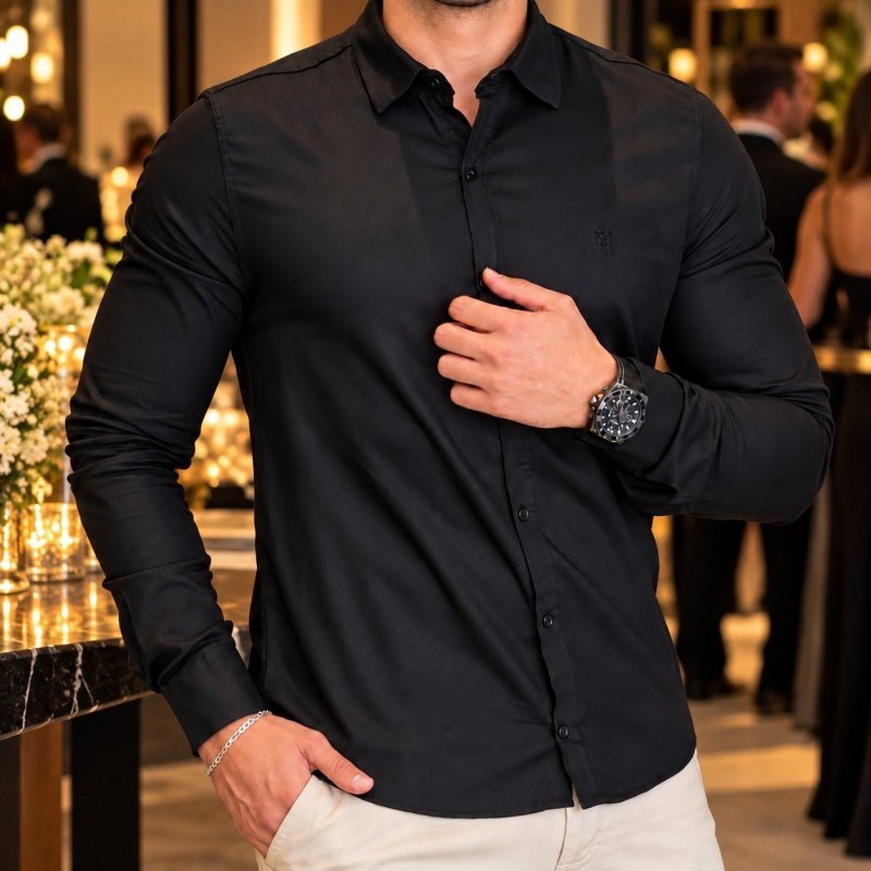 Camisa Slim Fit Polo Wear Masculina (P ao GG)