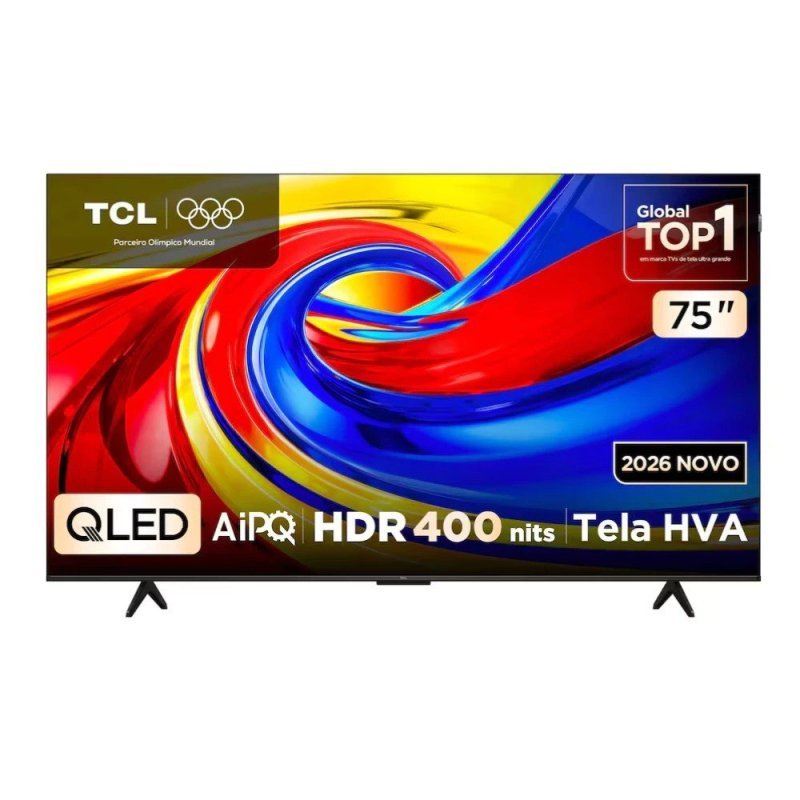 Smart Tv 75 4K Qled Google Tv até 120Hz Dolby Vision Atmos Tcl