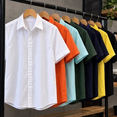 Camisa De Botão Masculina Manga Curta Social Verão Slim (P ao GG)