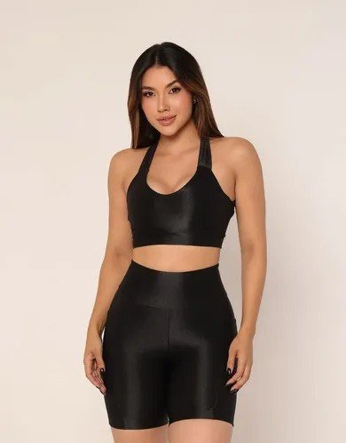 Conjunto Fitness Canelado Top Com Alta Sustentação