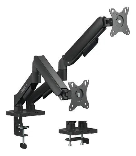 Suporte Duplo Dapon Articulado Com Mola Mecânica Ajustável Vesa 17 A 32 Cor Preto