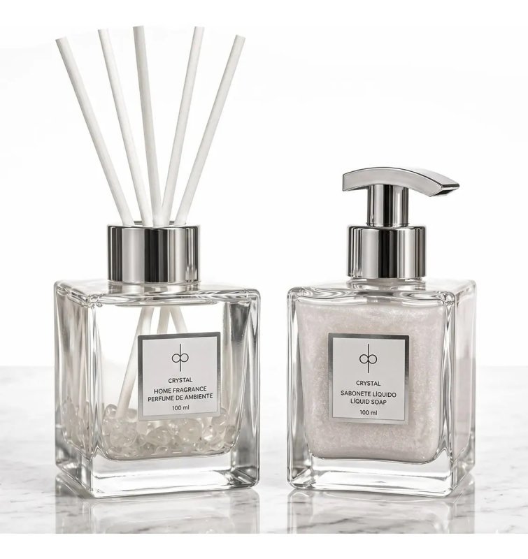 Kit Aromatizador & Sabonete Crystal (Chá Branco) Di Piettro