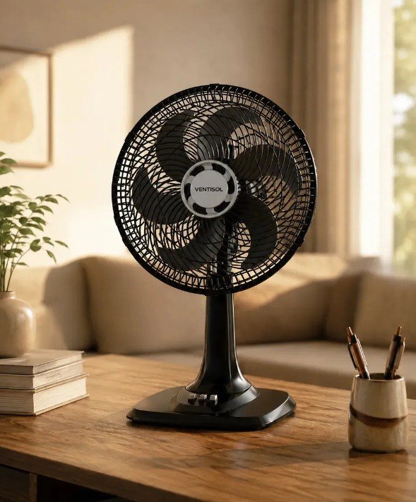 Ventilador De Mesa Turbo Premium 6p 30cm Preto Ventisol