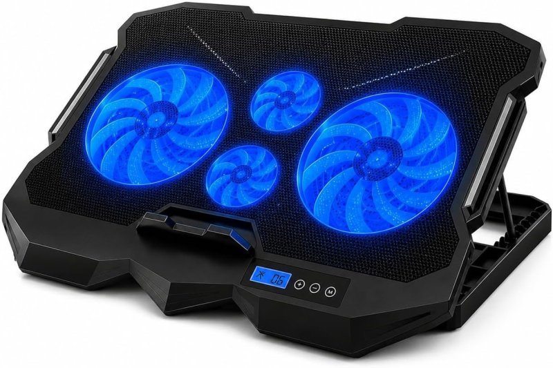 Suporte para Notebook Base Ergonômica Silencioso LED Azul 5 Níveis de Altura