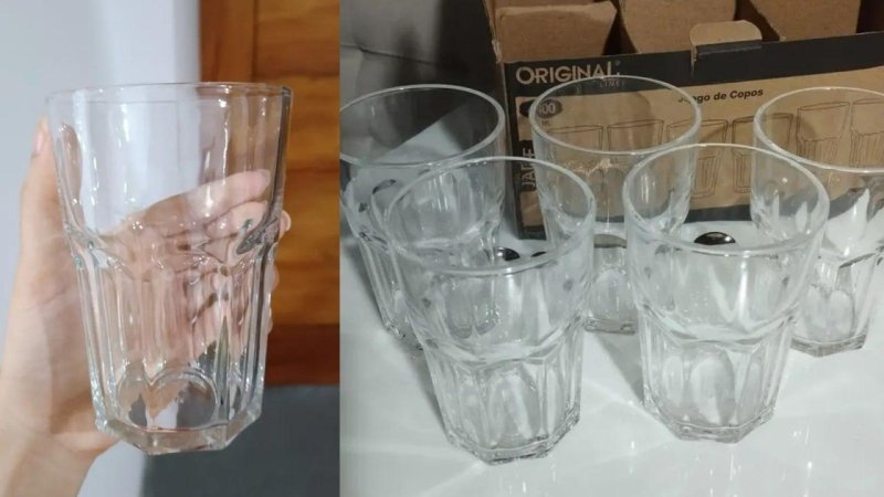 Conjunto 6 Copos de Vidro Grosso Line Glass de 400ml