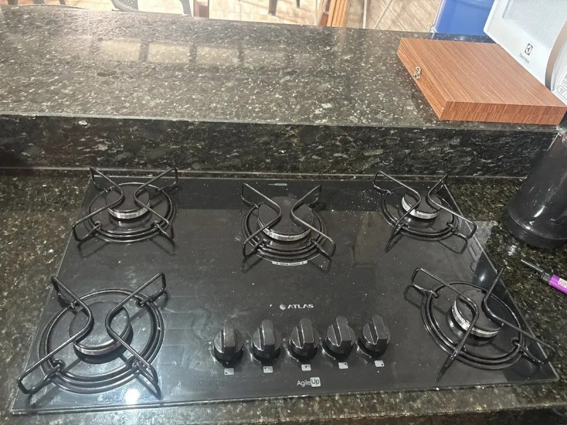 Cooktop 5 Bocas Mesa de Vidro Atlas Agile Up Bivolt + Frete Grátis