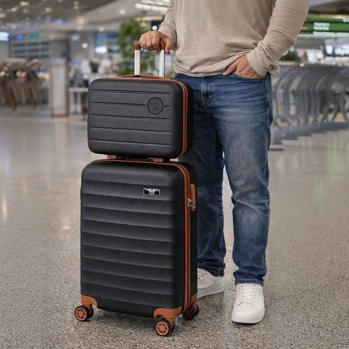 Kit Mala De Viagem Bordo Mão Pequena 10kg Abs Cadeado 360 Cor Preto + Frete Grátis