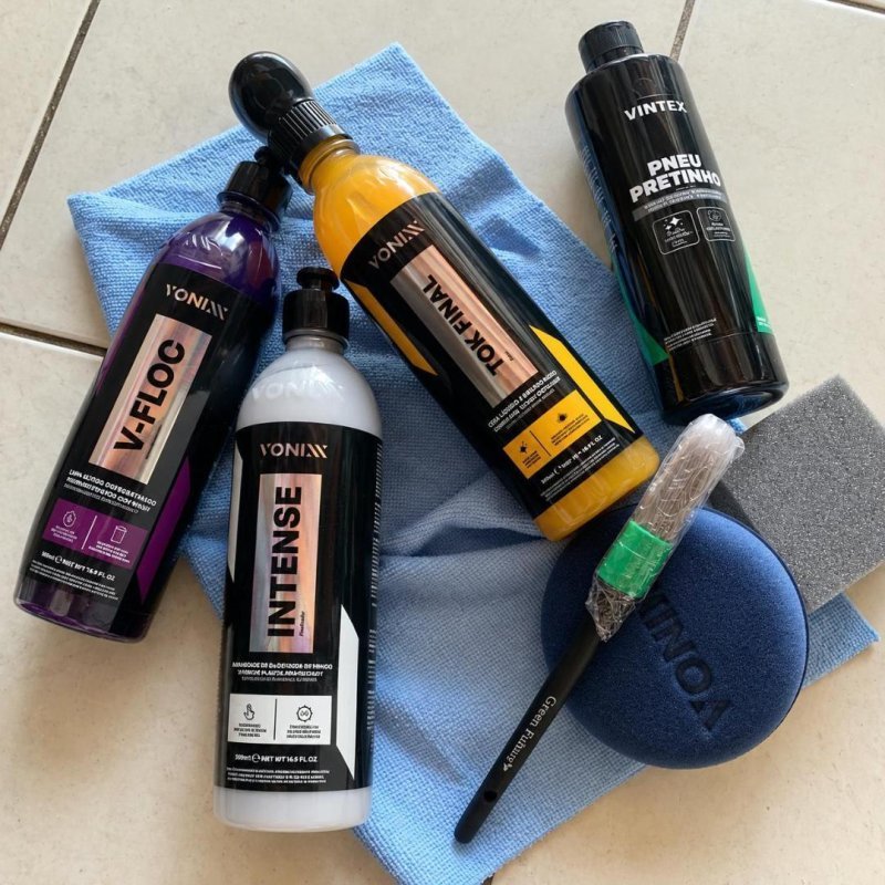 Kit Lavagem Automotiva Vonixx V-Floc Cera Intense Pretinho 500ml