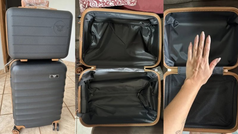 Kit Mala de Viagem Bordo 10kg ABS + Frasqueira