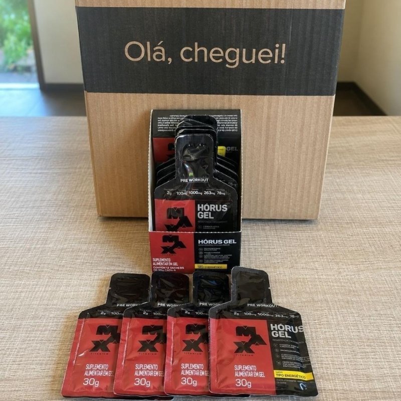 Horus Gel 10 Sachês 30g Pré Treino Workout 300g Max Titanium Sabor Energético