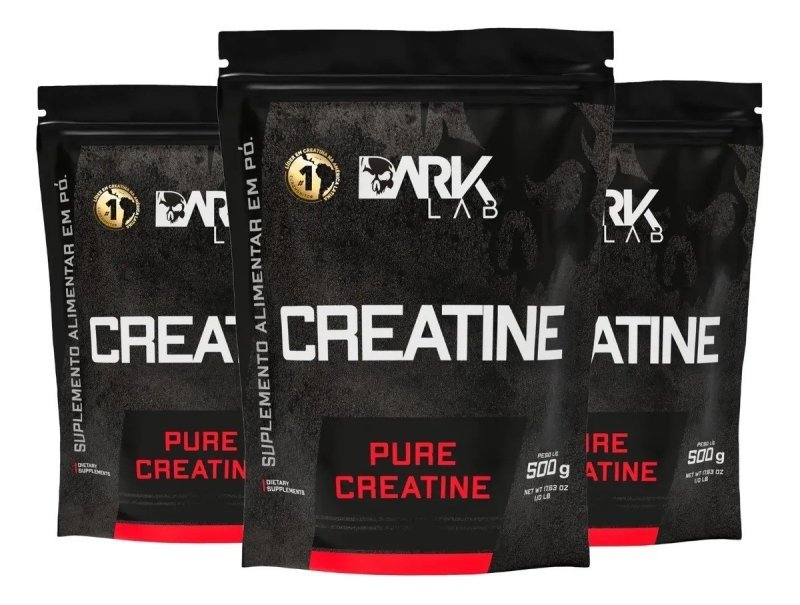 3x Creatina Monohidratada Pura 500g Dark Lab Unidade