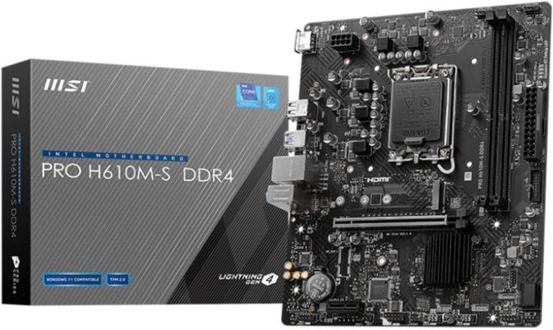 MSI PRO H610M-S DDR4 Placa-mãe LGA 1700 M.2 HDMI USB 2.0 2xDDR4