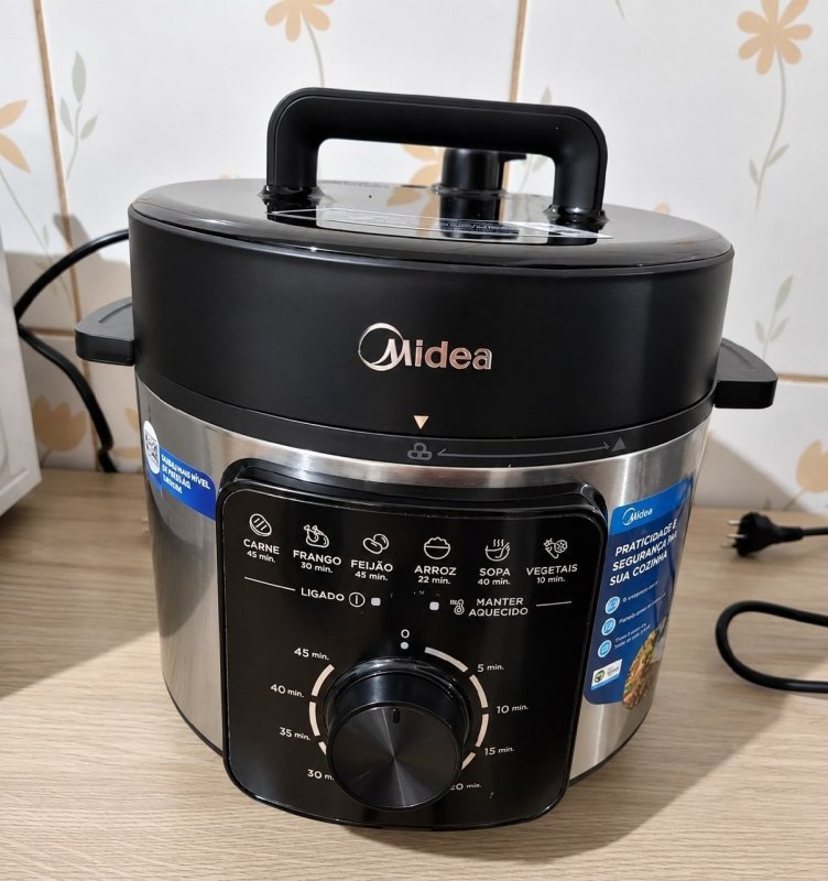 Panela De Pressão Mecânica Preta E Inox 4l Midea