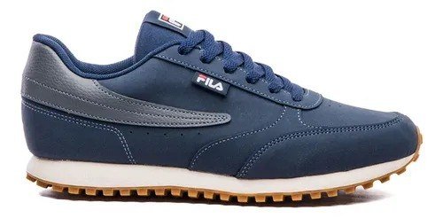 Tênis Fila Renno Classic Sl Masculino Leve Confortável Marinho/grafite/bege Liso 38 Br
