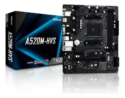 Placa Mãe AMD AM4 A520 2xDDR4 HDMI/VGA A520M-HVS ASRock