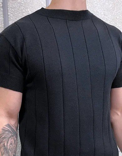 Camiseta Masculina Tricô Modal Premium Canelada Macia Social